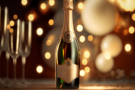 Indulge in the unique taste of Champagne, a sparkling wine produced exclusively in the Champagne region of France using specific grape varieties and production methods.の素材