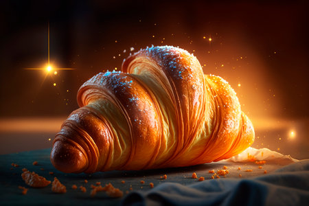 Indulge in the Airy and Buttery Delight of French Croissantsの素材