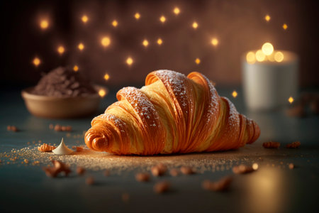 Indulge in the Airy and Buttery Delight of French Croissantsの素材