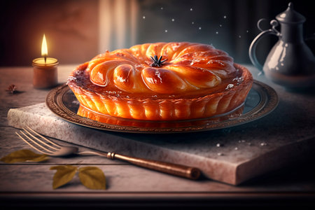 A delicious French dessert made with caramelized apples and buttery pastry crust, Tarte Tatin is a classic sweet treat that is simple yet elegant.の素材
