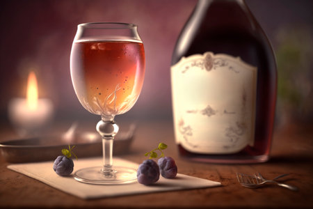 Enjoy a refreshing and elegant Kir drink with this close-up shotの素材