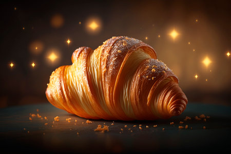 Indulge in the Airy and Buttery Delight of French Croissantsの素材