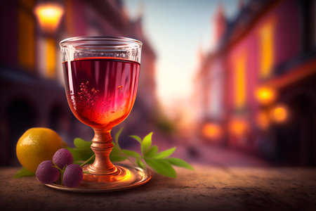 Enjoy a refreshing and elegant Kir drink with this close-up shotの素材