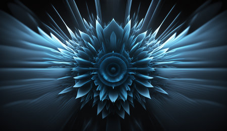 A captivating abstract composition of blue frequencies against a dark backdrop.の素材