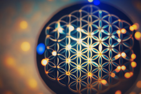 Find your center with this beautiful Flower of Life mandala, perfect for meditation and mindfulnessの素材