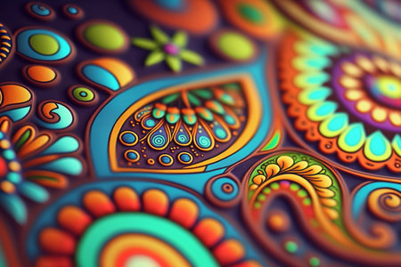 Add a pop of color to your home with this groovy hippie batik pattern artworkの素材