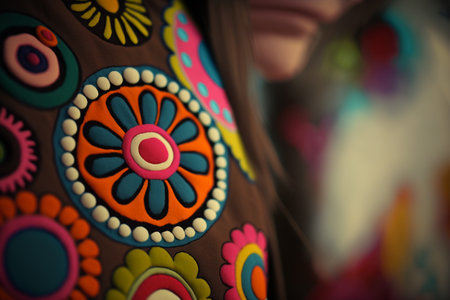 Add a pop of color to your home with this groovy hippie batik pattern artworkの素材