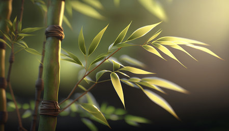 An elegant and tranquil bamboo plant in full bloom, adding serenity and charm to any roomの素材