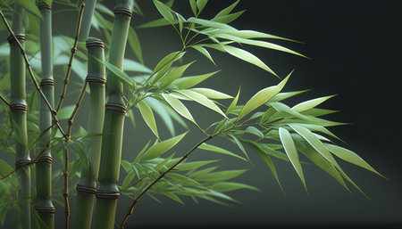 An elegant and tranquil bamboo plant in full bloom, adding serenity and charm to any roomの素材