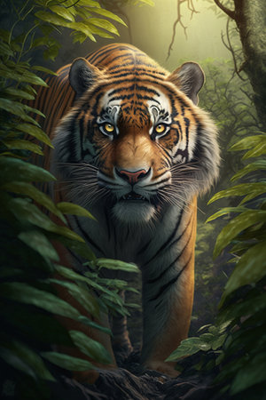 Get lost in the beauty of nature with this majestic Chinese tiger in its natural habitat.の素材