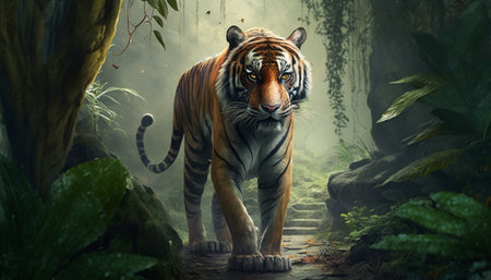 Get lost in the beauty of nature with this majestic Chinese tiger in its natural habitat.の素材