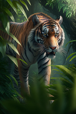 Get lost in the beauty of nature with this majestic Chinese tiger in its natural habitat.の素材