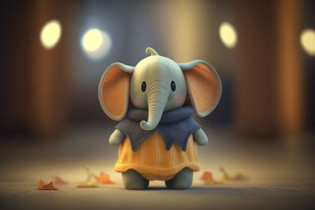 This cute little elephant is getting into the Halloween spirit with a fun costumeの素材