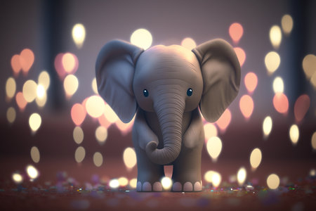 This adorable little elephant is spreading the love with hearts for Valentine's Dayの素材