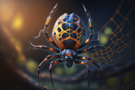 A hyperrealistic drawing of an insect resembling a redback spider, shown in a close-up view.の素材