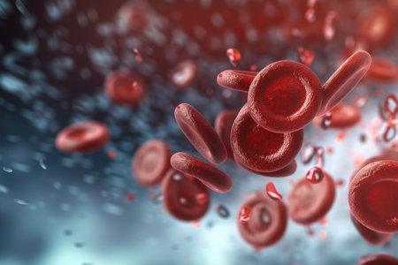 Explore the intricate beauty of red blood cells in stunning detail.の素材
