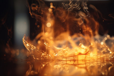This colorful 3D illustration captures the dynamic process of combustion in vivid detail.の素材