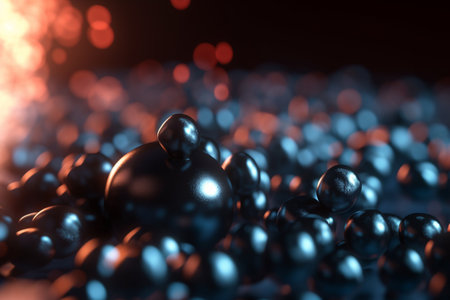 Vibrant 3D illustration of the reduction of metal oxides, showing the chemical process at a microscopic level.の素材