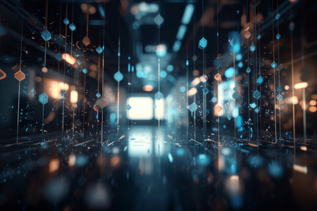 Experience the power of AI technology with this futuristic concept illustration.の素材
