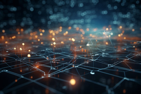 Experience the power of AI technology with this futuristic concept illustration.の素材