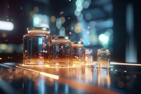 This concept illustration showcases the potential of AI in controlling and optimizing the chemistry industry in the future.の素材