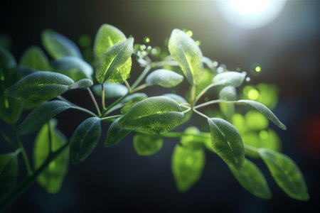 Vibrant and Transparent: A Close-up of Plants Depicting Photosynthesisの素材