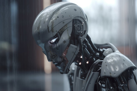 This conceptual illustration showcases the integration of AI in robotics, paving the way for revolutionary advancesの素材