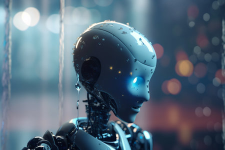 This conceptual illustration showcases the integration of AI in robotics, paving the way for revolutionary advancesの素材