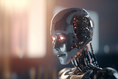 This conceptual illustration showcases the integration of AI in robotics, paving the way for revolutionary advancesの素材