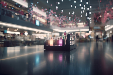 This concept illustration shows how artificial intelligence can transform the retail industry, from personalized recommendations to streamlined logistics.の素材