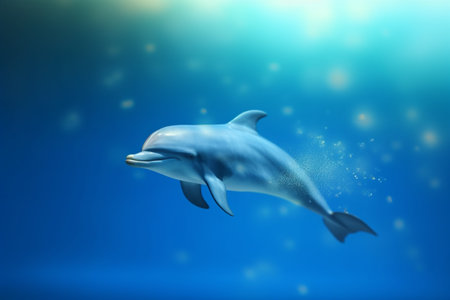 Mesmerizing image of a dolphin gliding through the water in its natural habitatの素材