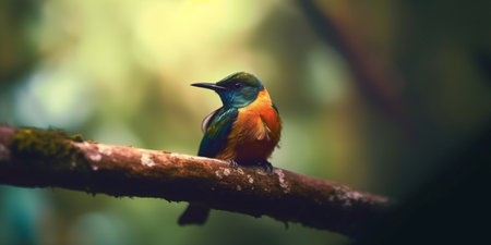 Vibrant bird spotted in the lush rainforestの素材