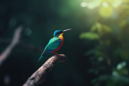 Vibrant bird spotted in the lush rainforestの素材