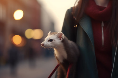 Exploring the city with my furry friend! ferretlove urbanwalksの素材