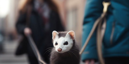 Exploring the city with my furry friend! ferretlove urbanwalksの素材