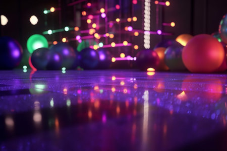 Step into the Groove with Colorful Disco Lights in an Empty Dance Hallの素材