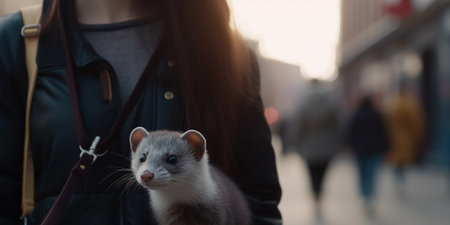 Exploring the city with my furry friend! ferretlove urbanwalksの素材