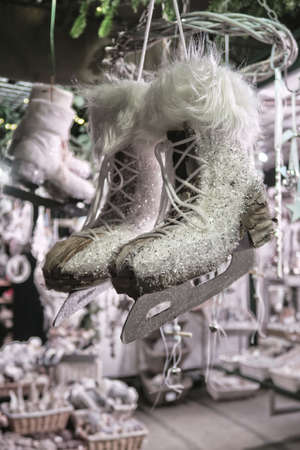 Christmas decoration in advent market in Salzburg.の写真素材