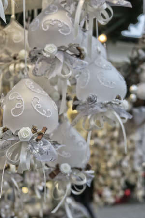 Christmas decoration in advent market in Salzburg. Austria,の写真素材