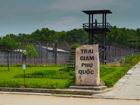 The Gate of Coconut Tree Prison in Phu Quoc Island. Vietnam, March 2017.のeditorial素材