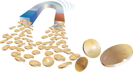 Attractive investment. Caught by a money magnet.のイラスト素材