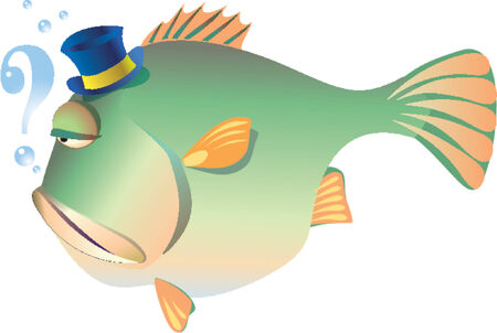 A big fish thinking.のイラスト素材