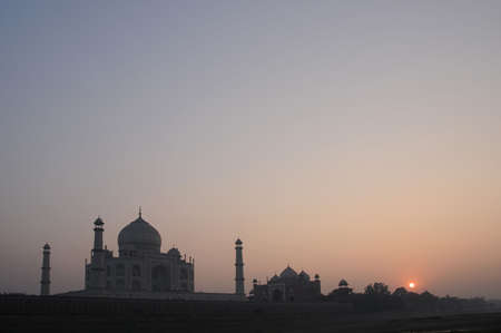 taj mahal at sunset.  taj mahal, india, unesco world heritage siteの写真素材