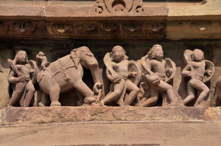 Decoratioon Lakshmana Temple wall, Khajuraho AD 930-950の写真素材