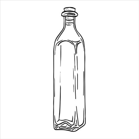 Vegetable oil, olive, sunflower, whey. Vector, graphics. Food and cuisine, natural cosmetics. Cooking food or natural cosmetics. Design for product packaging, menu.のイラスト素材
