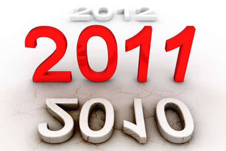 2011 number on whiteの写真素材