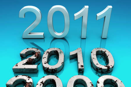 2011 number on blueの写真素材