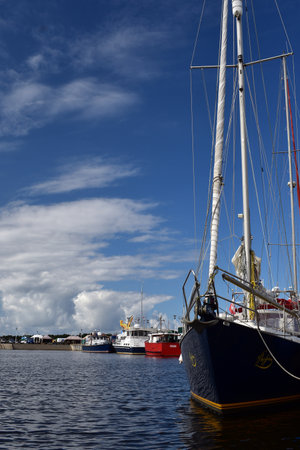 Sunny summer and ships in the Baltic Sea.