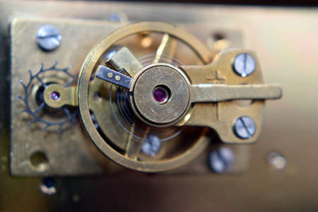 Close-up of the caraway clock mechanism.の写真素材
