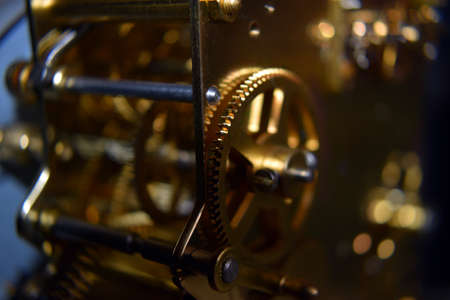 Close-up of the caraway clock mechanism.
